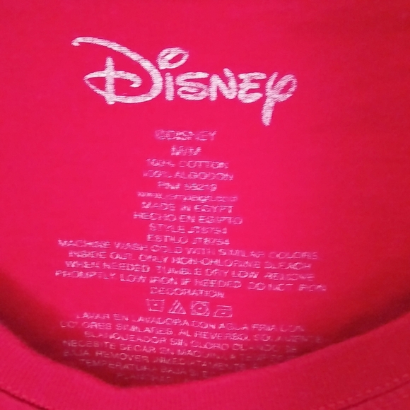 Disney M Minnie Mouse Red Short Capped Sleeve Love Heart Hands Top - Picture 5 of 5